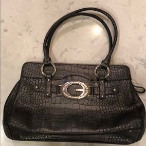 Black snakeskin Guess bag